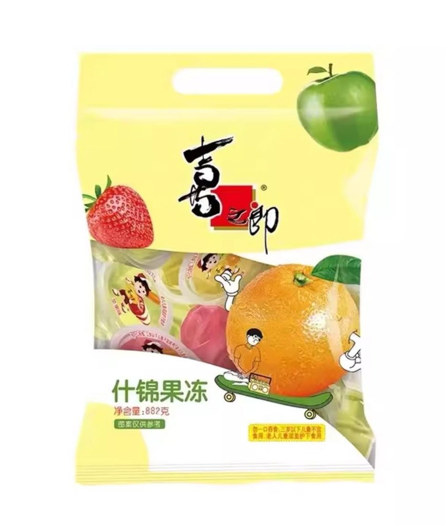 喜之郎大袋什錦果凍882克*6/Jelly（多種水果味）