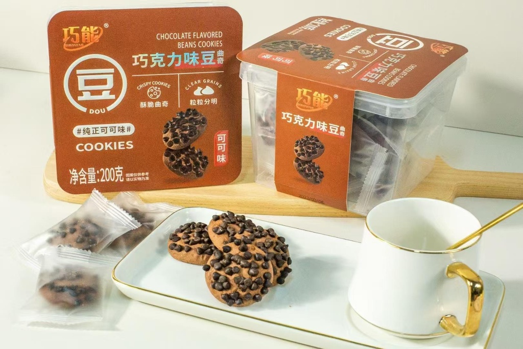 巧能巧克力味豆曲奇(可可味)/Cookies(可可風味) 200克*24