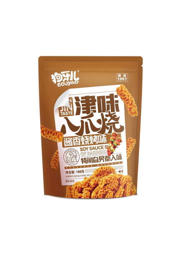 狗牙兒津味八爪燒醬香燒烤味188克 *30/Fried dough（BBQ flavour)