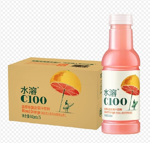 [6921168560189] Y农夫山泉水溶C100血橙味复合果汁饮料445毫升*15/果汁饮料（橙子味）