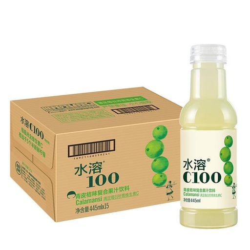 [6921168559244] Y農夫山泉水溶C100青皮桔味複合果汁飲料445ml*15/juice drink（green peel orange flavour）