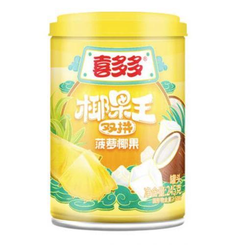 [XDD04] Y喜多多菠萝椰果双拼/ক্যানের নারকেল (আনারস স্বাদ) 245g*12