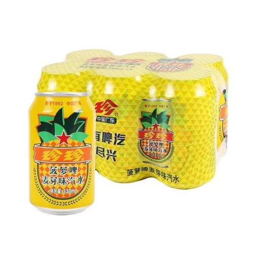 [6974480210072] Y珍珍菠萝啤麦芽味汽水/মল্ট সোডা ওয়াটার ৩৩০মিলি*৬*৪