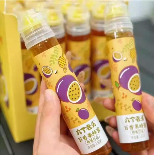 [6951508500964] 六个老头百香果蜂蜜便携装130g*12*4/शहद