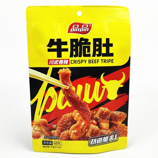 [6928497841132] 品品牛脆肚（川式香辣味）68克*40