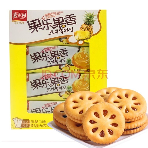 [B0138] 嘉士利果樂果香鳳梨味果醬夾心餅/Gaily Pineapple Jam Biscuit/300g*12