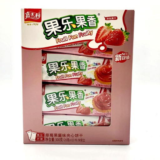 [B0070] Gaily Strawberry Flavoured Jam Filled Bikkies/300g*12