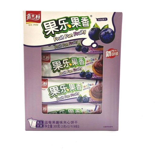 [B0071] 嘉士利果乐果香藍莓味果醬夾心餅/Gaily Blueberry Jam Biscuit/300g*12