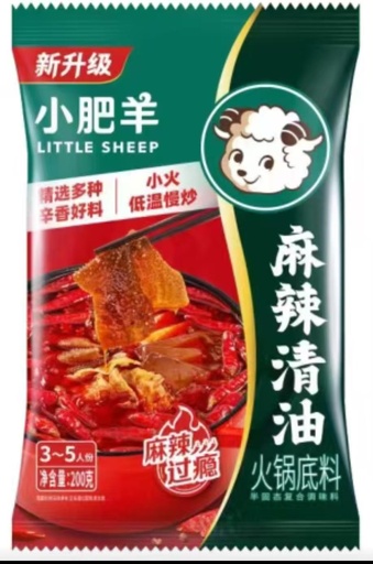 [6975222680740] 小肥羊麻辣清油火锅底料200 г *30/Горячий горшок приправы (острый вкус)