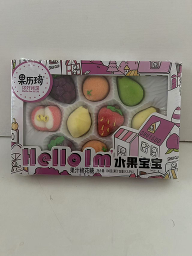 [6943345408091] 果历琦水果宝宝棉花糖100克*40/糖果
