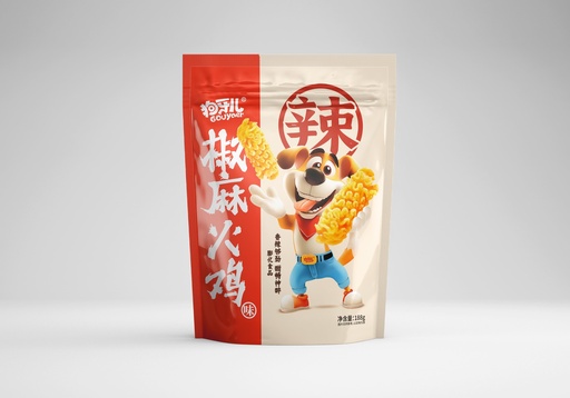 [6938803996524] 狗牙兒八爪燒升級版-椒麻火雞味/Gouyaer Crispy Snack - Numbing Pepper & Turkey Flavour/188g *30
