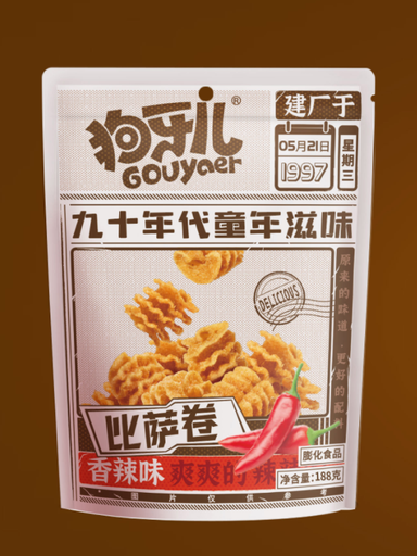 [6938803994766] 狗牙儿比萨卷-香辣188 جم *30/عجينة مقلية (نكهة حارة)
