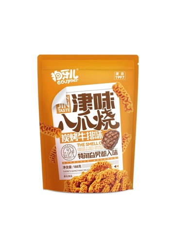 [6938803995145] 狗牙兒津味八爪燒炭烤牛排味188g *30/油炸麵糰