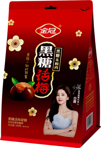 [6905336902278] 金冠 黑糖 话梅 硬糖 (代言人版) 160г *24 / Конфеты (со вкусом сливы)
